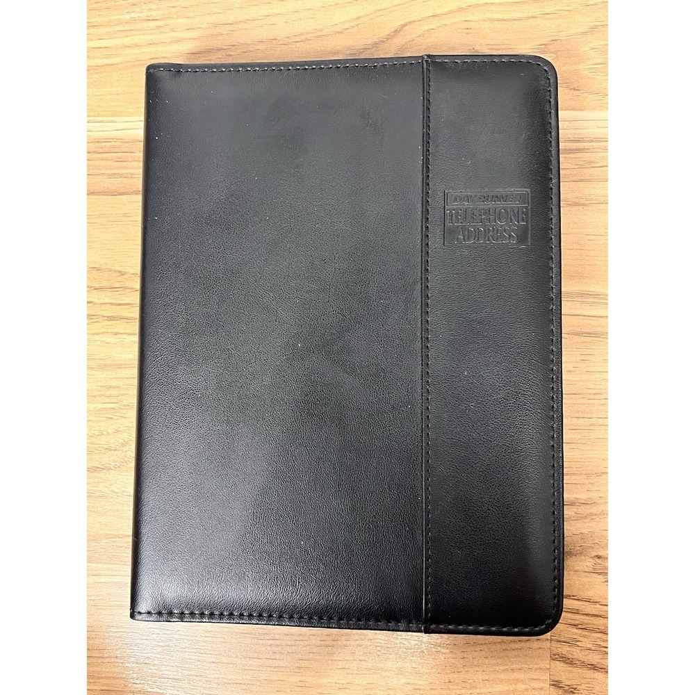 Vintage Day Planner 1994 Day runner Address Book Leather Black